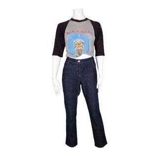 St. John Knits Women's Size US6 32" Waist Dark Blue Jeans Cropped 5 Pocket Denim